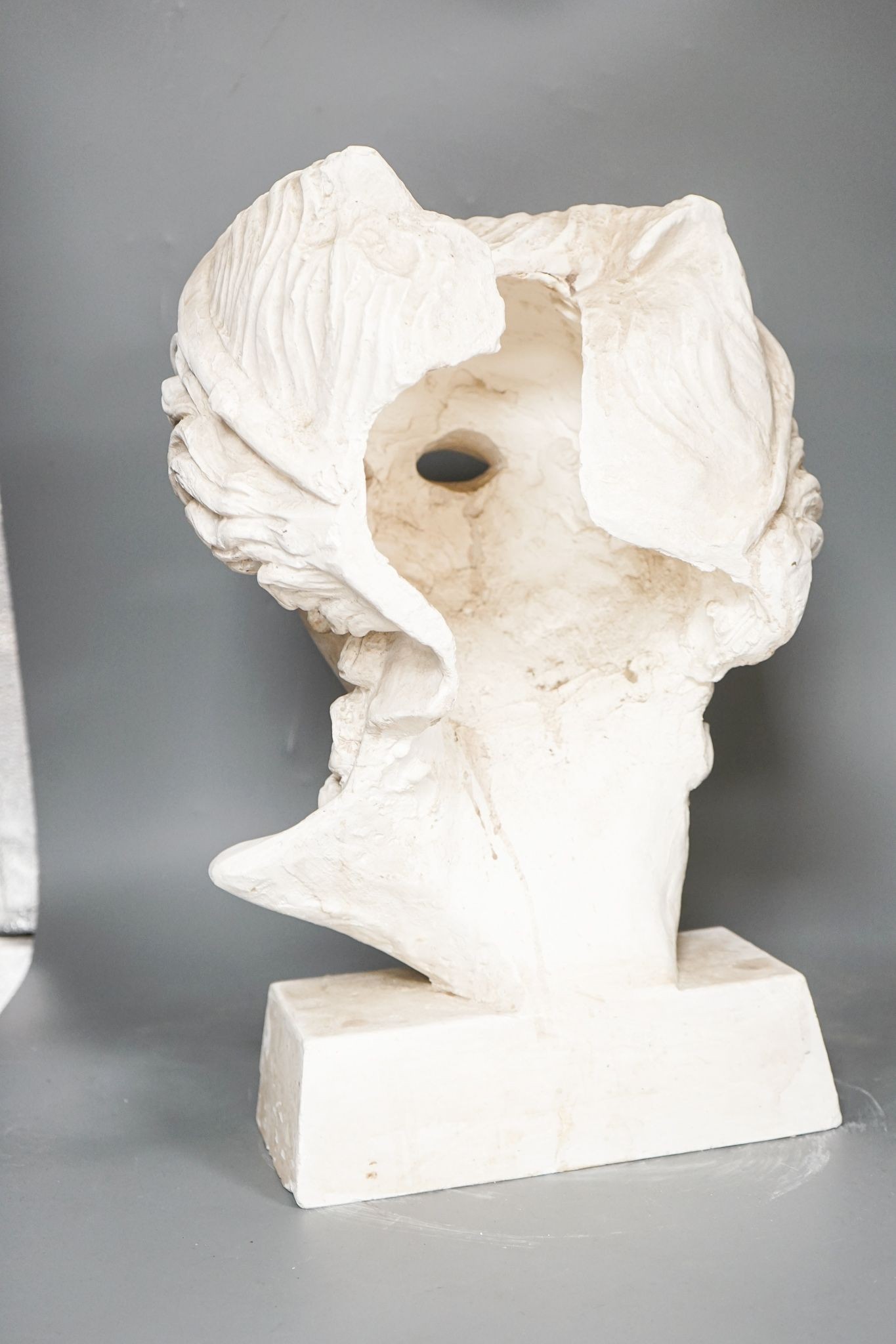 After the antique, a large plaster of Paris bust 45cm